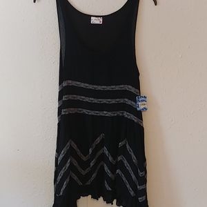 Black Tunic Top with Lace Patterns